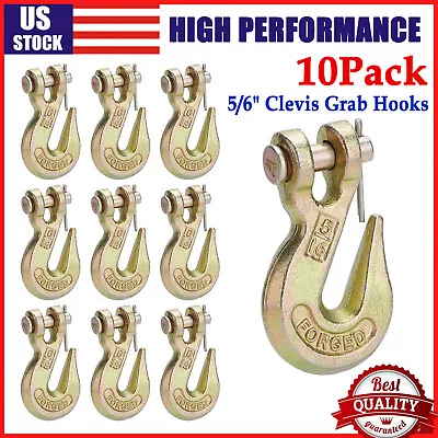 Buy 10 Pack G70 5/6  Clevis Grab Hooks Tow Chain Hook Flatbed Truck Trailer Tie Down • 38.99$