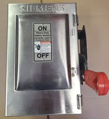 Buy Siemens HNF361S Heavy Duty Safety Switch 30A 600VAC 250VDC Water-tight Stainless • 165$