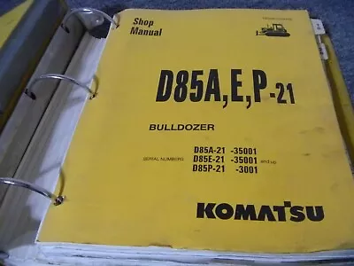 Buy Komatsu D85A-21 D85E-21 Bulldozer Shop Service Repair Manual S/N 35001-Up • 279.30$