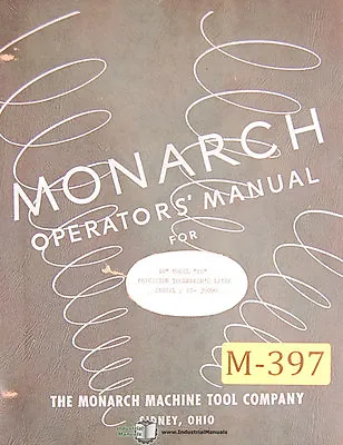 Buy Monarch 10  EE, Precision Toolmakers Lathe Operations And Parts Manual 1953 • 53$