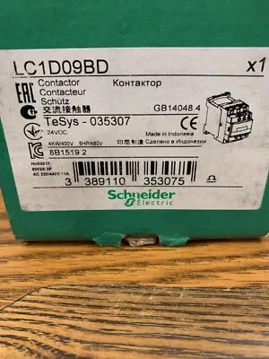Buy Schneider Electric Lc1d09bd  New In Box  3p 25a 600v 24v Coil • 17$