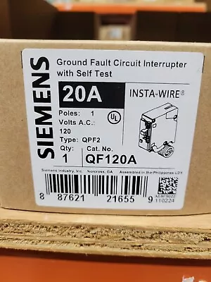 Buy Siemens Qf120a 1 Pole Self Test Gfci Breaker Brand New In Original Box • 43$