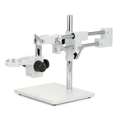 Buy White Double Arm Boom Stand For Stereo Microscope Tube Mount 76mm Focus Block • 259.99$