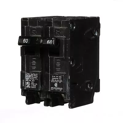 Buy Q260 60-Amp Double Pole Type QP Circuit Breaker,Black • 21.14$