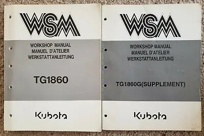 Buy Kubota Workshop Manual - TG1860 With TG1860G (Supplement) - Garden Tractor     B • 99.99$