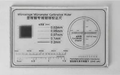 Buy Microscope Stage Micrometer Calibration Slide Ruler Glass Gauge FotoHigh • 28.20$