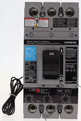 Buy Surplus Siemens FXD63B200 A Sentron Circuit Breaker 3-Pole 200 Amp 600V • 447$