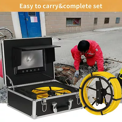 Buy Waterproof Drain Pipe Sewer Inspection Camera System 7 LCD 1000 TVL 30M New • 253.99$