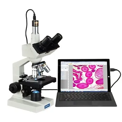 Buy OMAX 40X-2000X Digital Lab Trinocular Compound LED Microscope With 1.3MP Camera • 274.99$