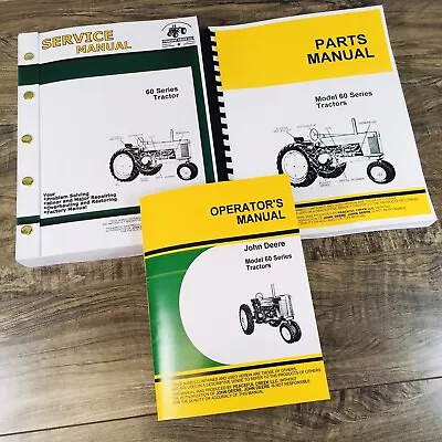 Buy Service Manual Set For John Deere 60 Tractors Operators Parts Catalog Repair • 59.97$
