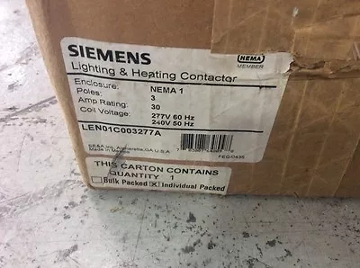 Buy Siemens Lighting & Heating Contactor LEN01C003277A 30 Amp 240 Volt Coil 3 Pole  • 178.20$