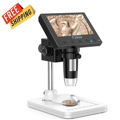 Buy Elikliv 4.3'' 1000X LCD Coin Digital Microscope With Screen For Error Coins Free • 68$