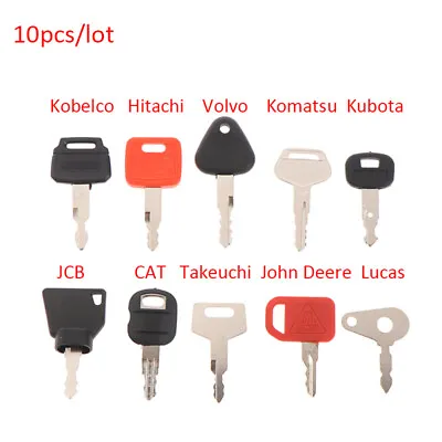 Buy 10 Key Machinery Master Key Set For Kubota Komatsu Kobelco Machinery Dig FtQCM1 • 7.28$