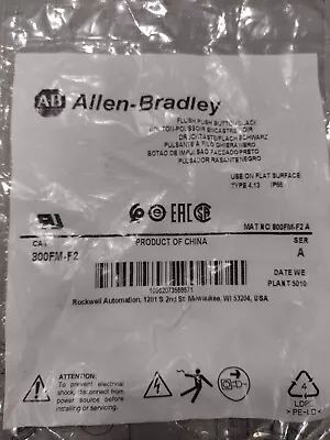 Buy New Allen-Bradley 800FM-F2 Black Flush Push Button - Free Shipping • 18$