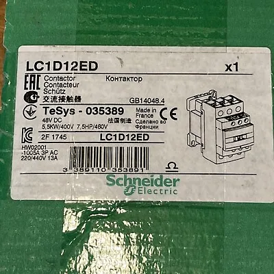 Buy Schneider Electric LC1D12ED Contactor - TeSys # 035389 • 29.95$