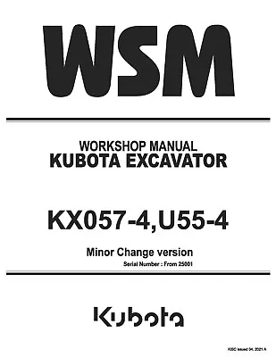 Buy Kubota KX057-4 KX057 Excavator Workshop Manual Service Repair • 31.99$