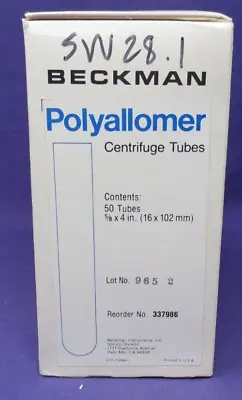 Buy Beckman 337986 Polycarbonate CENTRIFUGE TUBES  16mm X102mm 39/PC • 34.96$