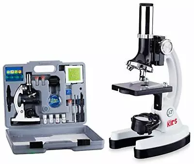 Buy AmScope 120X-1200X 52-pcs Kids Beginner Microscope STEM Kit With Metal Body M... • 105.60$