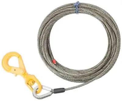 Buy 1/2 X100' Winch Cable Rope Tow Truck Rollback - Steel Core W/ Hook WLL 6,650 # • 259.99$