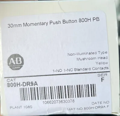 Buy Allen-Bradley 800H-DR9A Pushbutton Switch • 60$