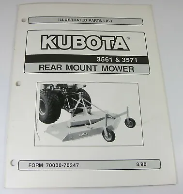 Buy Kubota 3561 3571 Rear Mount Mower Parts Manual For B8200 Through L305 Tractors • 34.37$