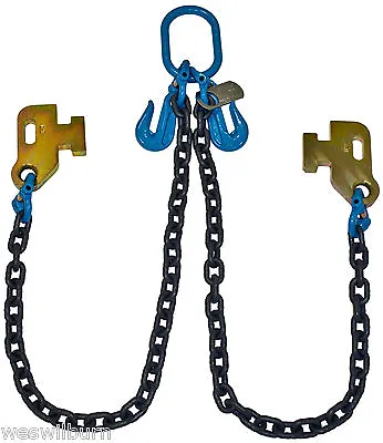 Buy G100 3/8  Cargo Shipping Sea Container Chain Bridle Loading Chain Tow Truck  • 437.42$