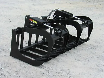 Buy 60  Dual Cylinder Root Grapple Bucket Attachment Fits Skid Steer Quick Attach • 1,549.99$