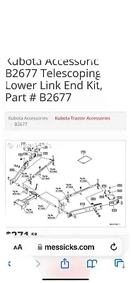Buy Kubota B50 Series B2677 Telescopic Lift Arm Kit • 200$