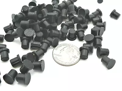 Buy 1/4” Rubber Hole Plugs Black Push In Stem Bumper   100 Per Package • 35$