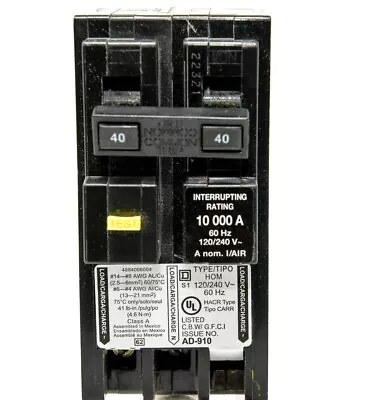 Buy SCHNEIDER ELECTRIC 120 240 Volt 40 Amp HOM240GFI Miniature Circuit Breaker 120 2 • 69.95$