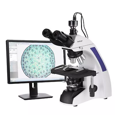 Buy AmScope 40X-2500X Kohler Laboratory Trinocular Microscope + HD Camera • 1,206.99$