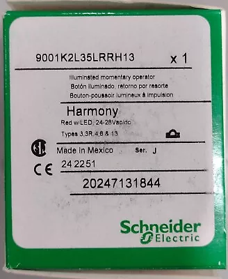 Buy New Schneider Electric 9001K2L35LRRH13 Harmony Illuminated Push Button Free Ship • 150$