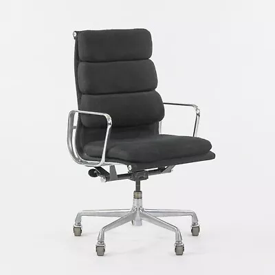 Buy 1985 Black Fabric Eames Aluminum Group Soft Pad Executive High Back Desk Chair • 1,650$