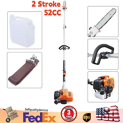 Buy 2 Stroke 52CC Chainsaw Pole Saw 3HP Gas Powered Tree Trimmer With Pole HOT • 161.50$