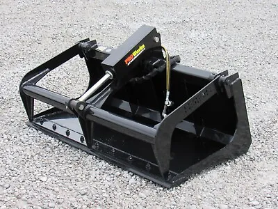 Buy 54  Single Cylinder Solid Bottom Bucket Grapple Attachment Fits Skid Steer QA • 1,399.99$