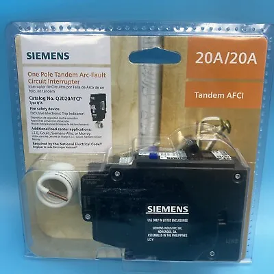 Buy Siemens 20 Amp 120-Volt 1-Pole Tandem CAFCI Type QTA Circuit Breaker Q2020AFCP • 59.99$