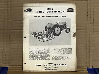 Buy Ford Spring Tooth Harrow Assembly And Operating Instructions 1956 • 8.99$