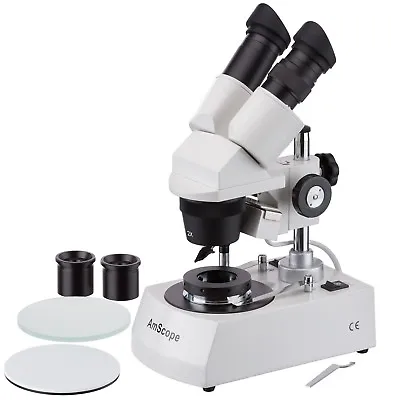 Buy AmScope 20X-80X LED Cordless Stereo Microscope W/ Top & Bottom Brightfield And D • 319.99$