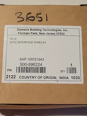 Buy Siemens Tri-r Intel Interface Wirelay 500-896224 • 130$
