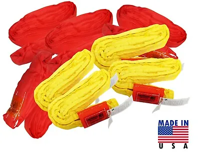 Buy USA Endless Round Sling Wrecker Recovery Kit Yellow 8400 Lbs Red 13200 Crane Tow • 299.97$