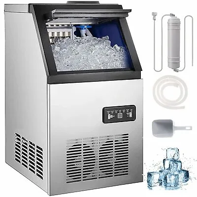 Buy 90lb Built-in Commercial Ice Maker Stainless Steel Bar Restaurant Cube Machine • 285.80$