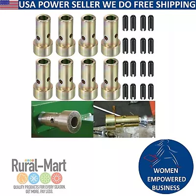 Buy 8pk Quick Hitch Adapter Bushings W/roll Pins 4pr For CAT 1 / 3-pt Tractor • 65.99$
