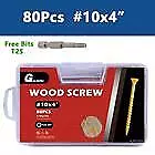 Buy #8 #9 #10 Deck Screws T25 Torx Self Tapping Wood Screws Countersunk For Exterior • 16.11$