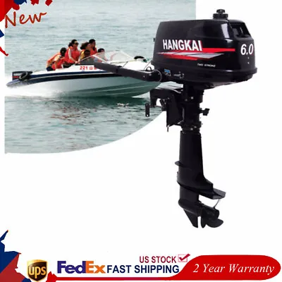 Buy HANGKAI 6HP 2Stroke Outboard Motor Fishing Boat Engine Water Cooling CDI System • 555.91$