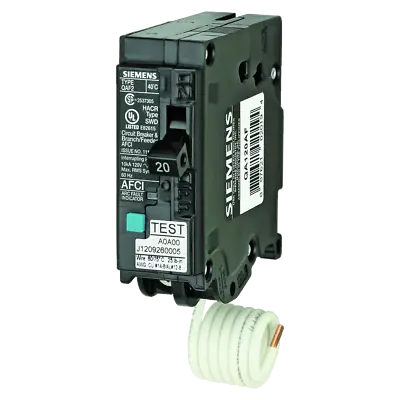 Buy Siemens QA120AFC 20 Amp 1 In. Single-Pole 120-Volt Plug-On Combination AFCI Circ • 65$