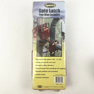 Buy Speeco 2 Way Gate Latch Lockable Red 1-5/8-2” Round Tube Gates Farm Ranch Fence • 22.99$