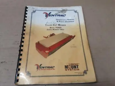 Buy Ventrac Printed Operator's And Parts Manual Mower Model HQ680 Serial # 1902 & Up • 40$