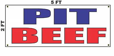 Buy PIT BEEF Banner Vertical Sign For Restaurant Bar Or Food Truck Trailer Or Cart • 19.76$