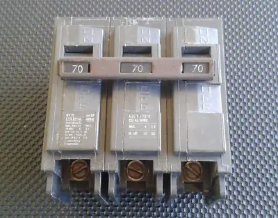 Buy ITE Siemens 3 Pole 70 Amps ~ Q370 Type QP Circuit Breaker 3 Phase 70 Amp • 65$