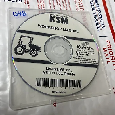 Buy Kubota M5-091 M5-111 M5-111 Low Profile Tractor Workshop Manual CD #048 • 30$